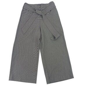 Zara Size Small Black White Houndstooth Pull On Culottes Belted